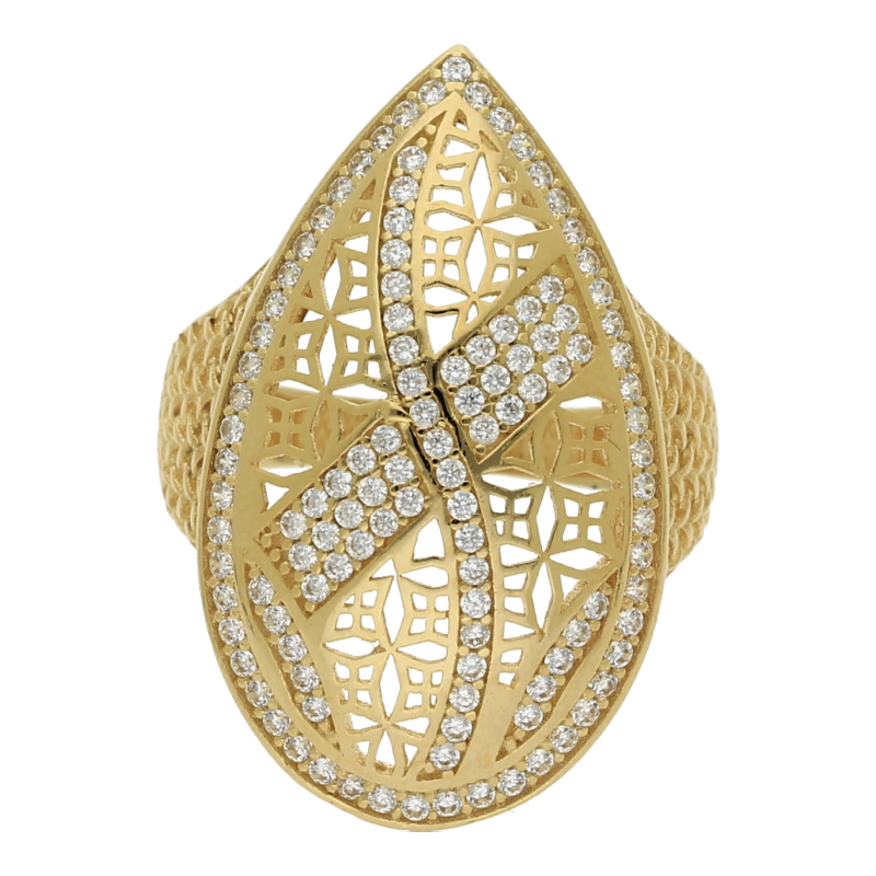 Ring mit weißen Steinen 585 Gold