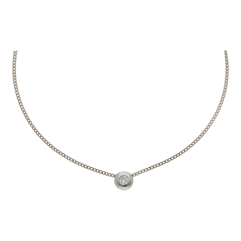 Brillant Anhänger mit Panzerkette 585/ 14 K Gold