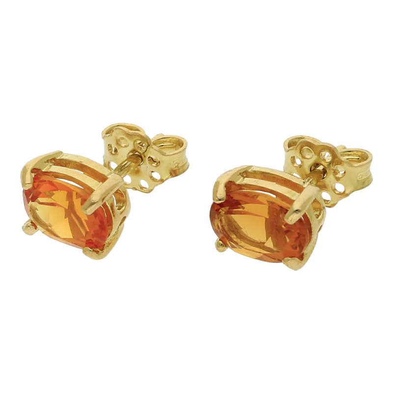 Citrin Ohrstecker 750/ 18 K Gold