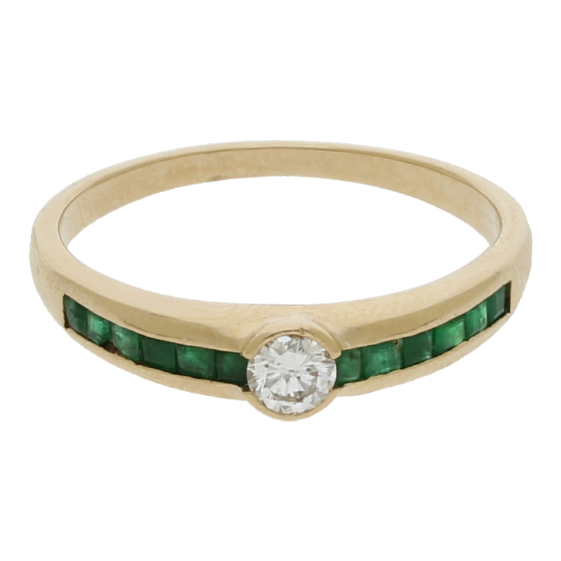 Brillant Smaragd Ring 585/ 14 K Gold