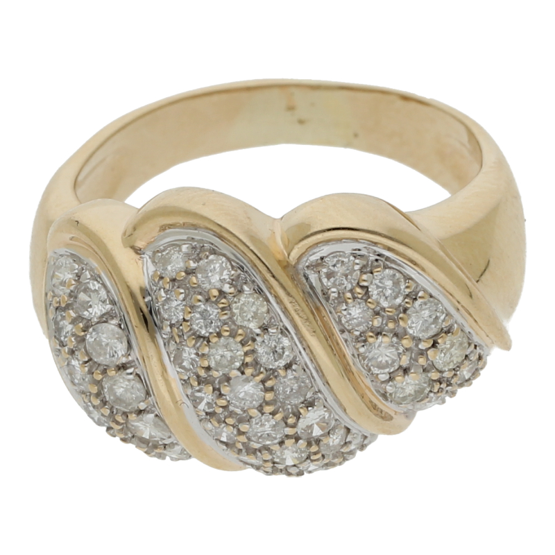 Diamantring 585/14 K Gelbgold Diamanten Diamanten Diamant  0,70ct.  (H) Weiß (P1) Deutliche Einschlüsse