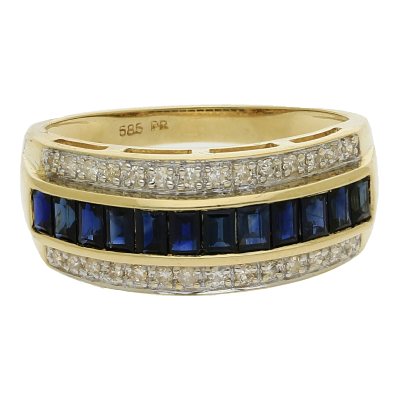 Saphir Diamant Ring 585/ 14 K Gold