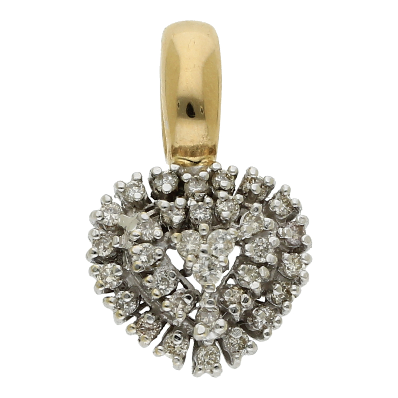 Brillant Herz Anhänger Clip 585/ 14 K Gold