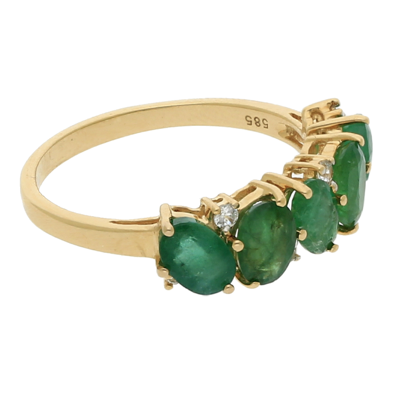 Farbsteinring 585/14 K Gelbgold Smaragd Zirkonia Weite 60