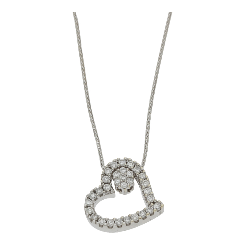 Brillant Herzanhänger mit Kette 585/ 14 K Gold