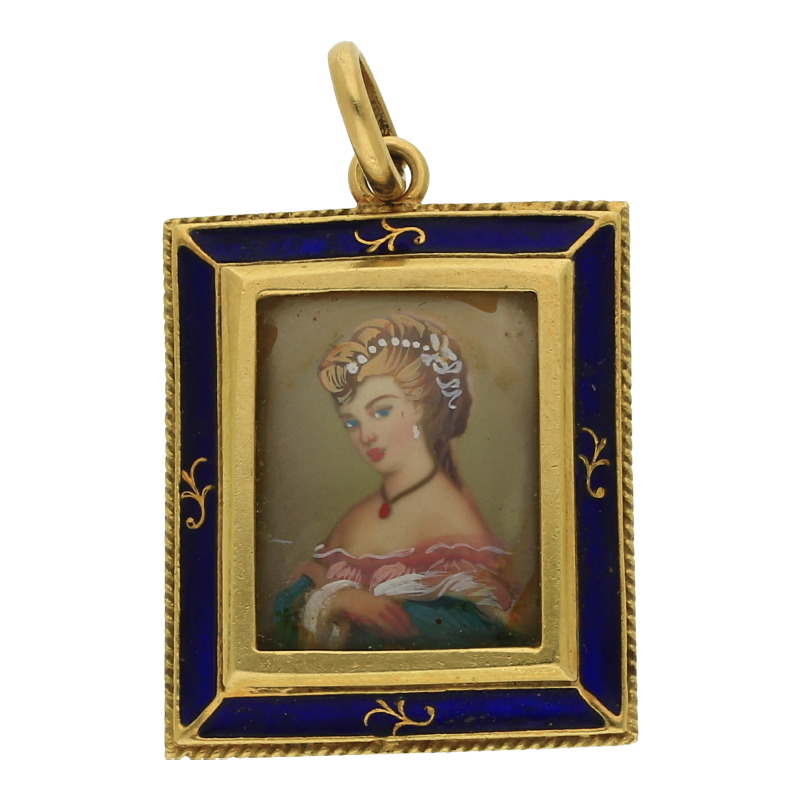 Anhänger mit Porträt 750/ 18 K Gold