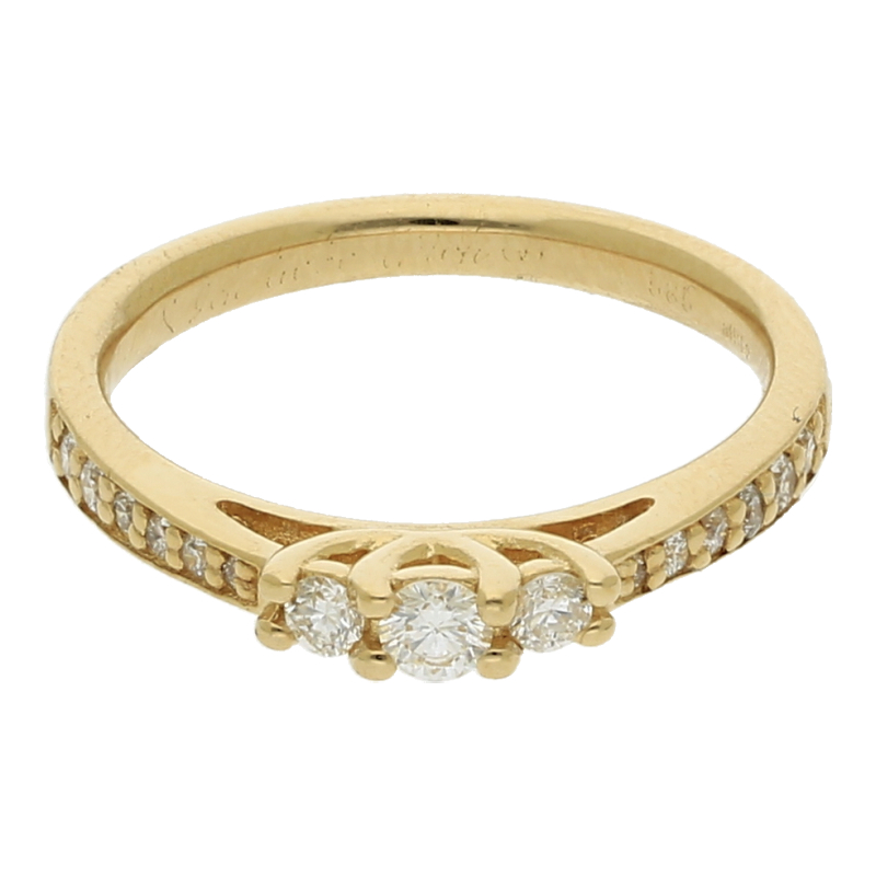 Diamantring 585/14 K Gelbgold 15 Brillanten ca. 0,25ct.  (H) Weiß (Si) Kleine Einschlüsse