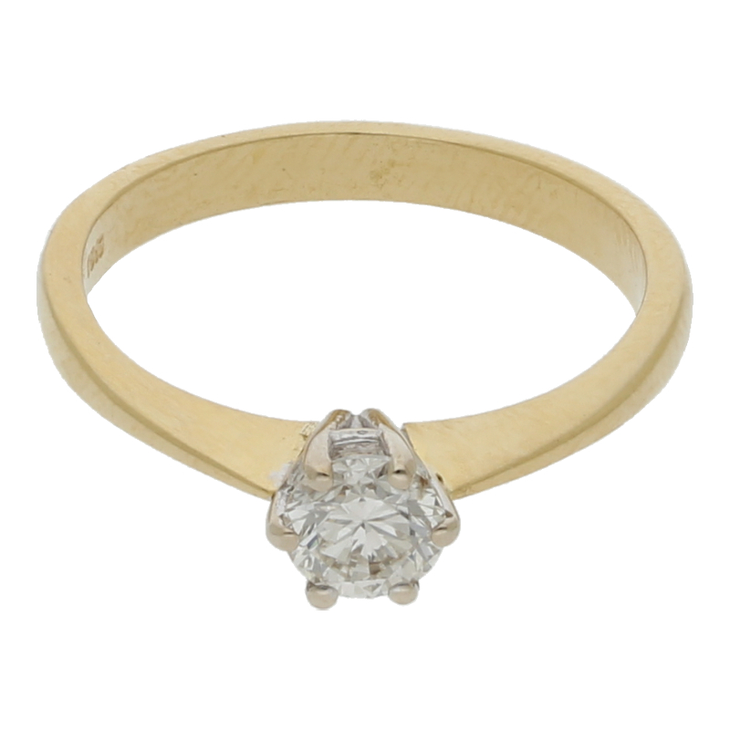 Solitär-Brillant Ring/750/ ca. 0,40 ct # NP ca. 1950,00