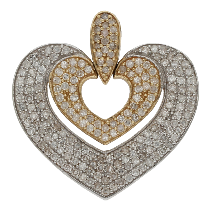 Diamantanhänger 585/14 K Gelb-/Weißgold Diamanten