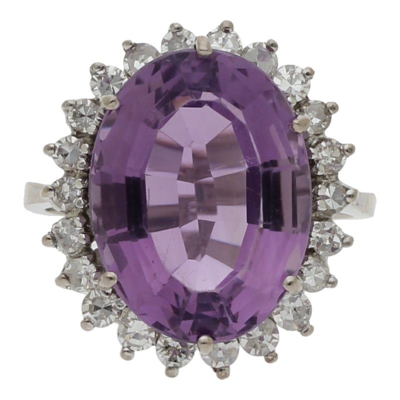 Amethyst-Diamant Vintage Ring