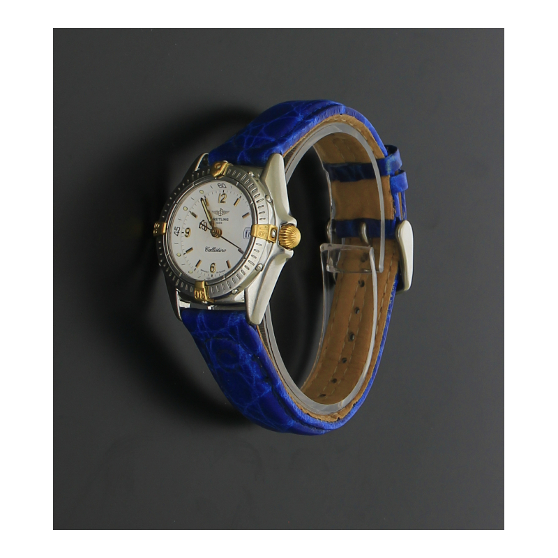Breitling Callistino B52045.1 Quarz Damenuhr Revision 08/2026 blaues Lederband