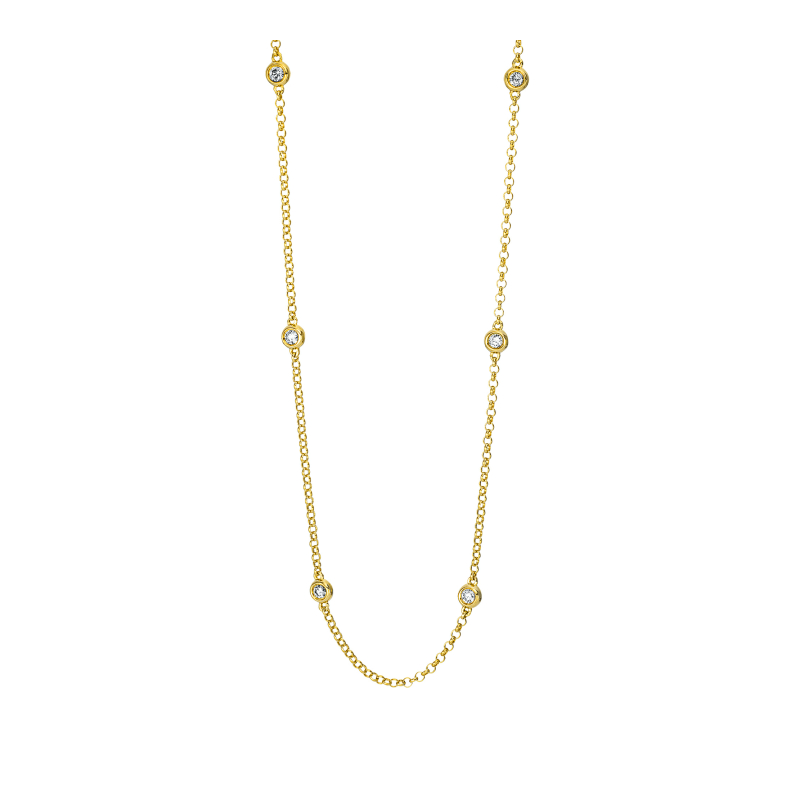 Collier mit Brillanten 55 cm Länge 0,53 ct 750/ 18 K Gold