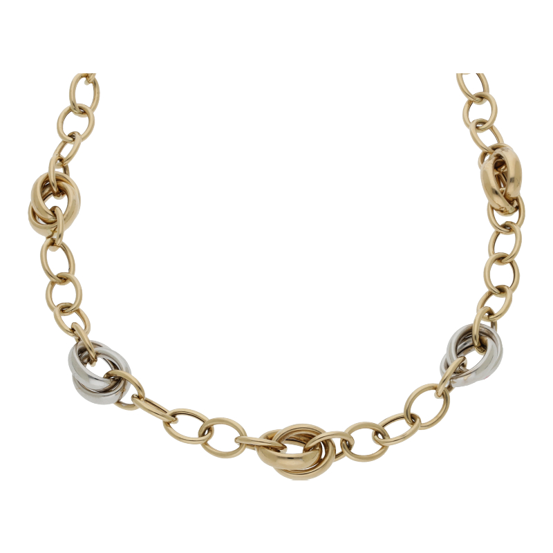 Bicolor Kette 585/- 14 K Gold