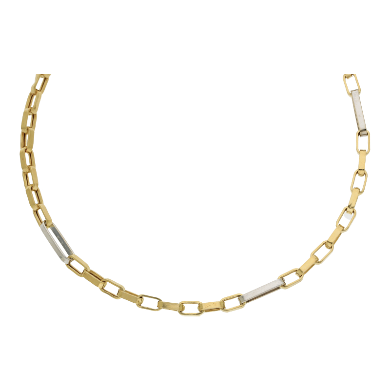 Halskette 585/14 K Gelb-/Weißgold Länge 55 cm Breite 2,8 mm