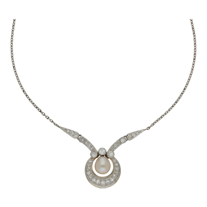 Vintage Diamant-Perl Collier