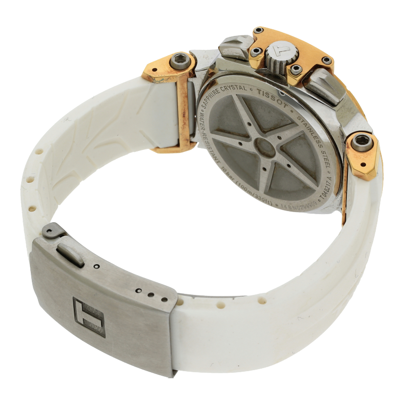 Tissot T-Race Lady Chronograph T048.217.17.170.00 Stahl/Gold PVD Quarz 2014 Garantiekarte