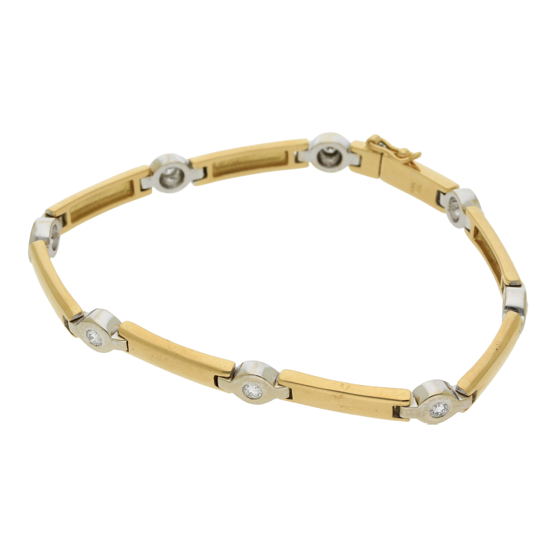 Brillant Armband 0,56 ct 750 Bicolor Gold L 19 cm