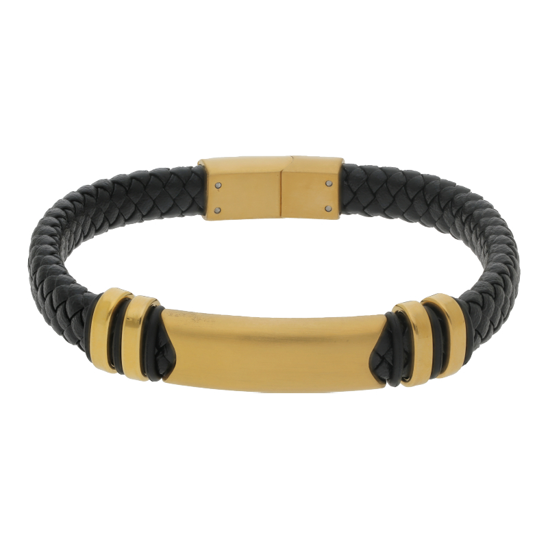 Herren Armband 21 cm Länge Stahl vergoldet
