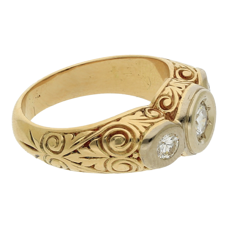Ring mit 3 Brillanten ca. 0,60 ct 585 Gold