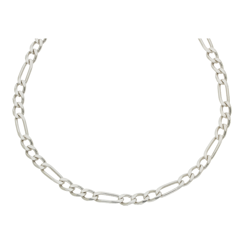 Halskette 925 Silber Figarokette Breite 4,0 mm Länge 60 cm