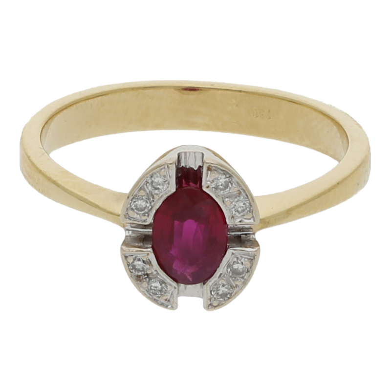 Rubin Brillant Ring 750/ 18 K Gold