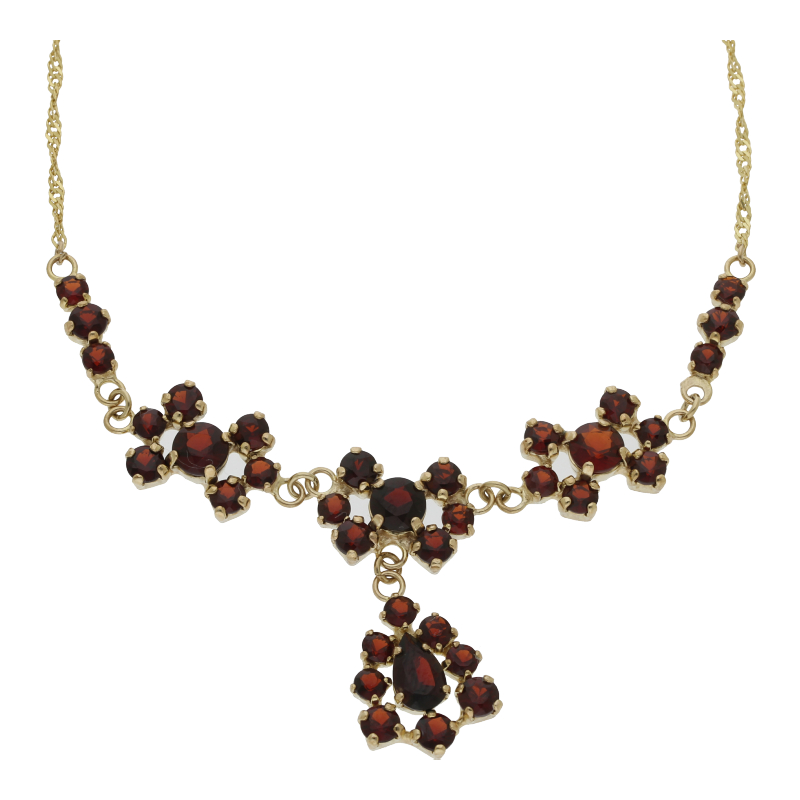 Granat Collier Trachtenschmuck Gold
