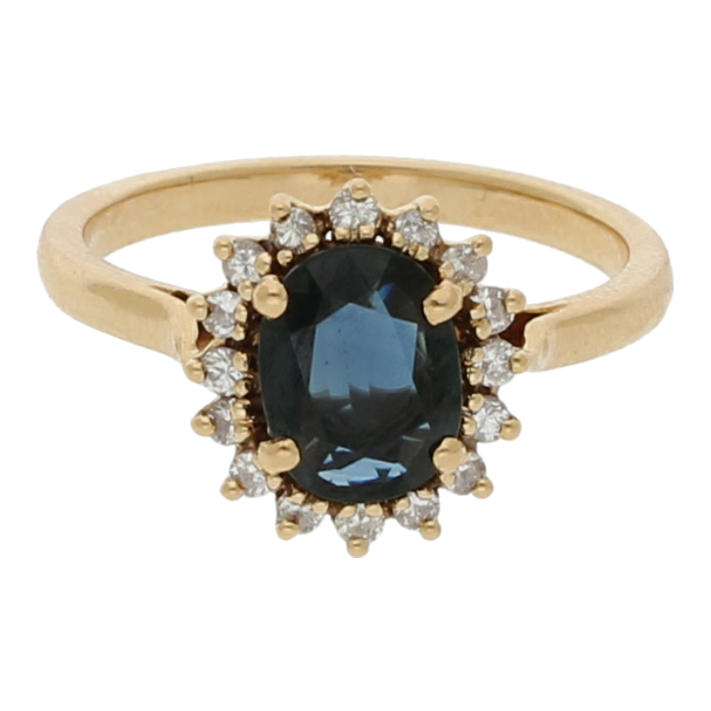 Saphir Entourge Klassiker 18K Gold