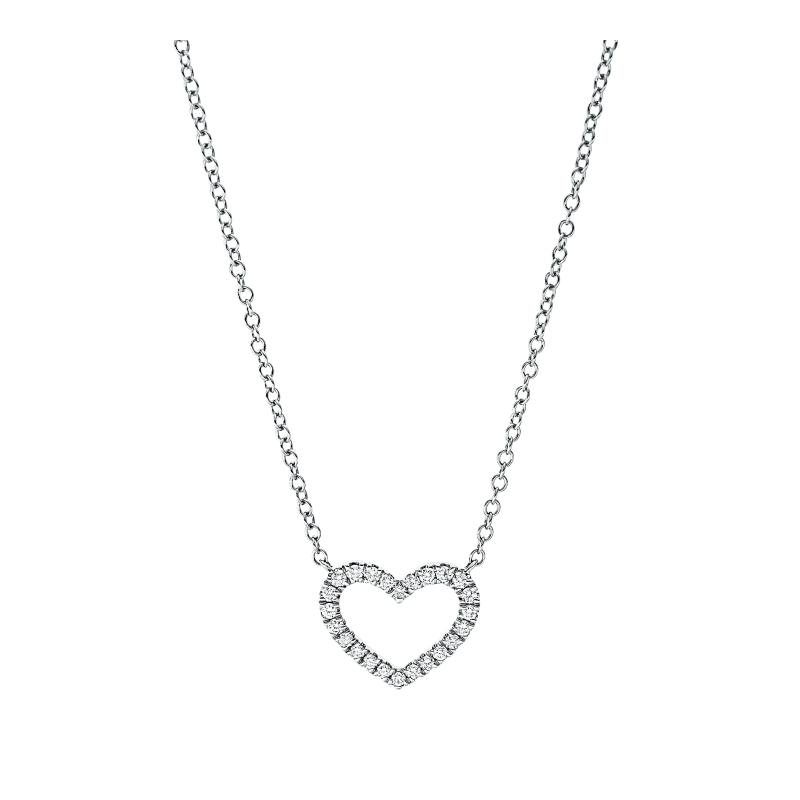 Brillant Herz Collier 0,20 ct 45 cm Länge 750/ 18 K Gold