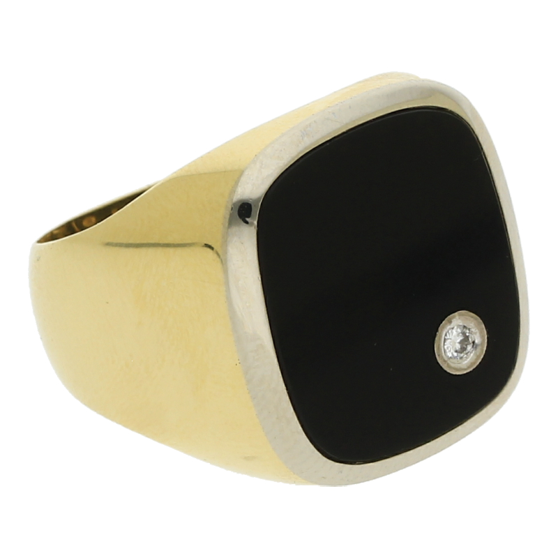 Onyx Brillant Ring 585/ 14 K Gold