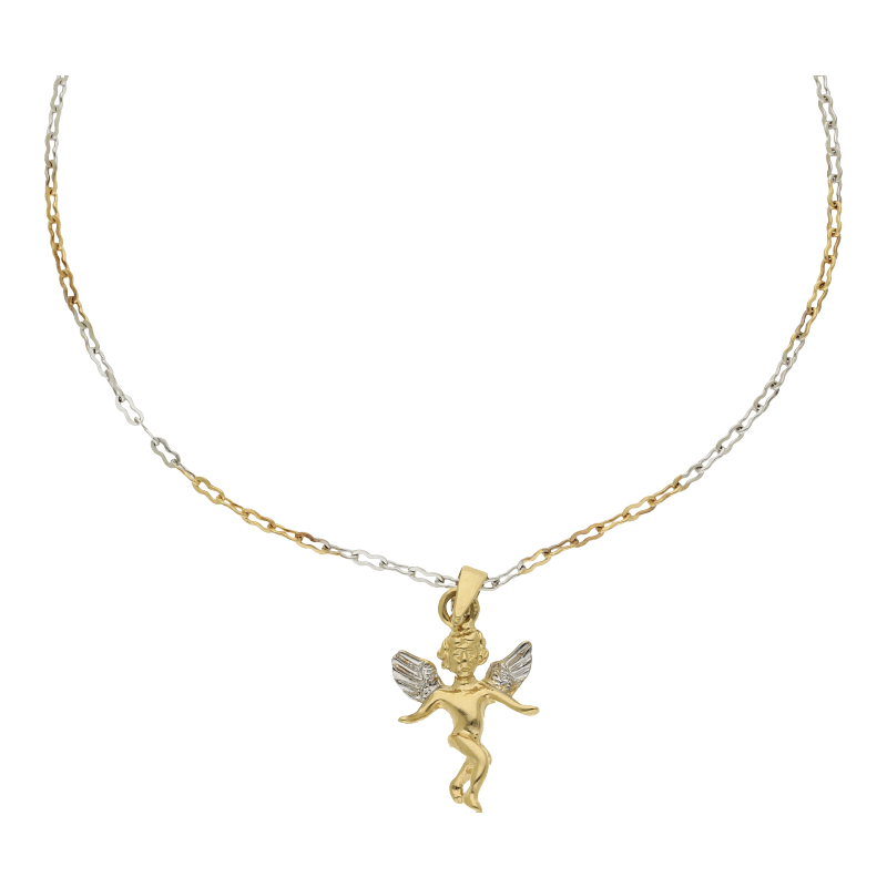 Schutzengel Anhänger mit Kette 585/ 14 K Gold
