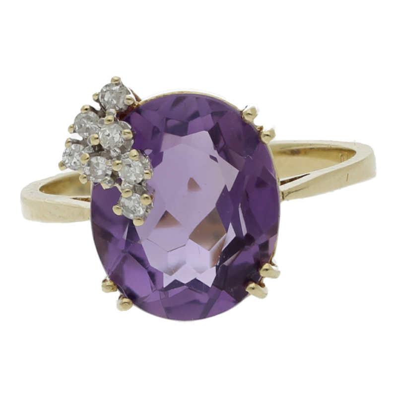 Amethyst Brillant Ring 585/ 14 K Gold