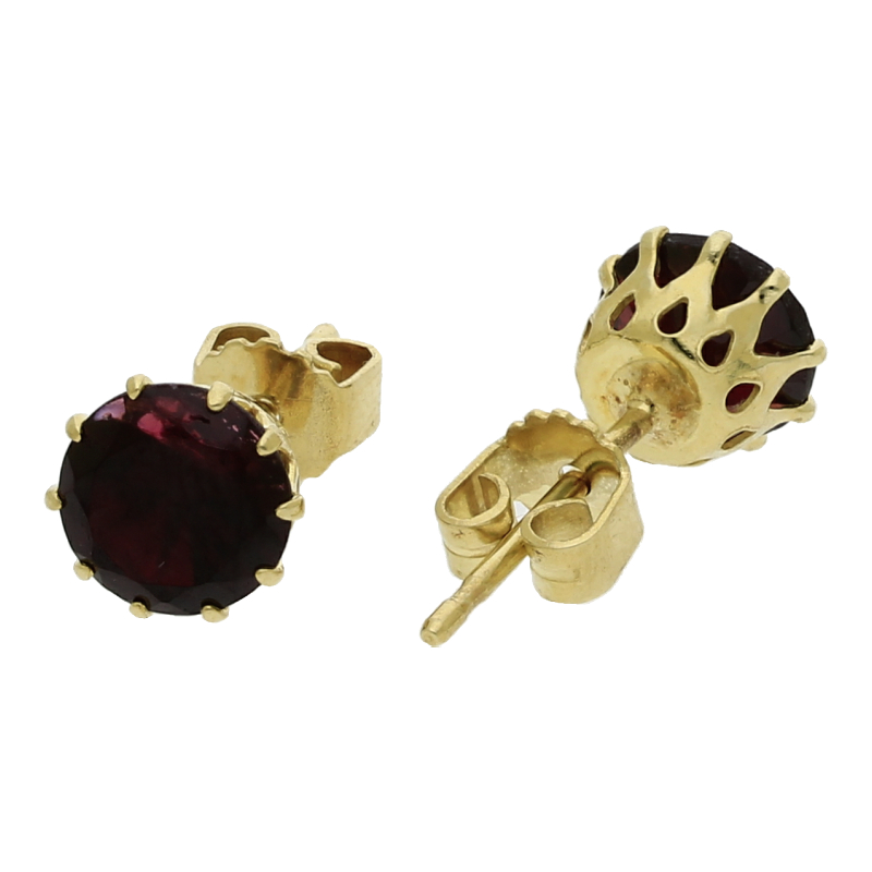 Granat Ohrstecker 585/ 14 K Gold