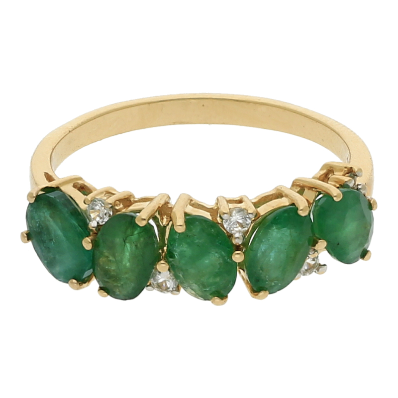 Farbsteinring 585/14 K Gelbgold Smaragd Zirkonia Weite 60