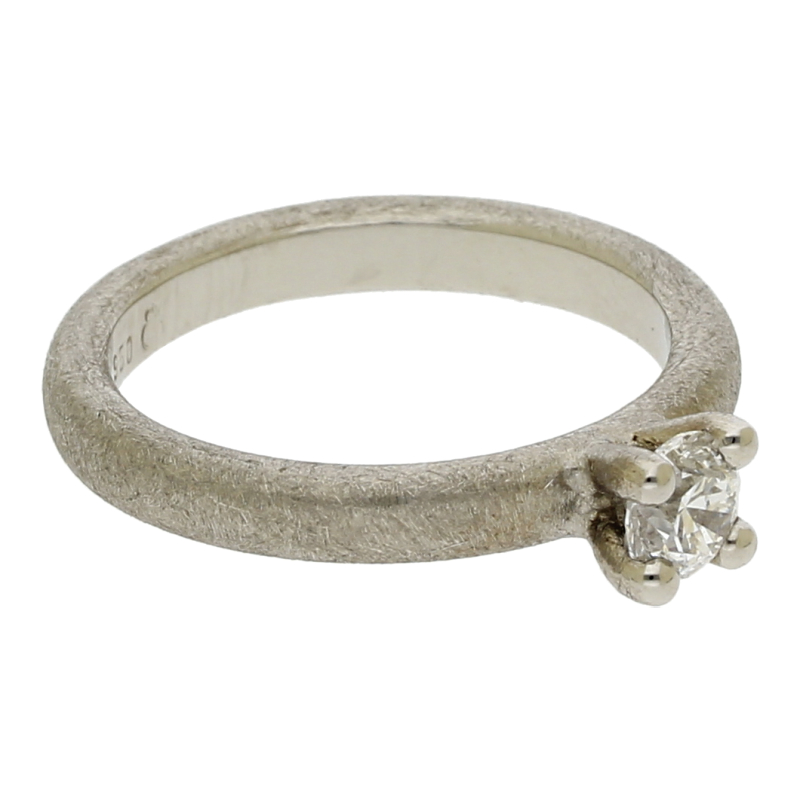 Brillant Ring 0,50 ct mit Expertise 950/ Platin