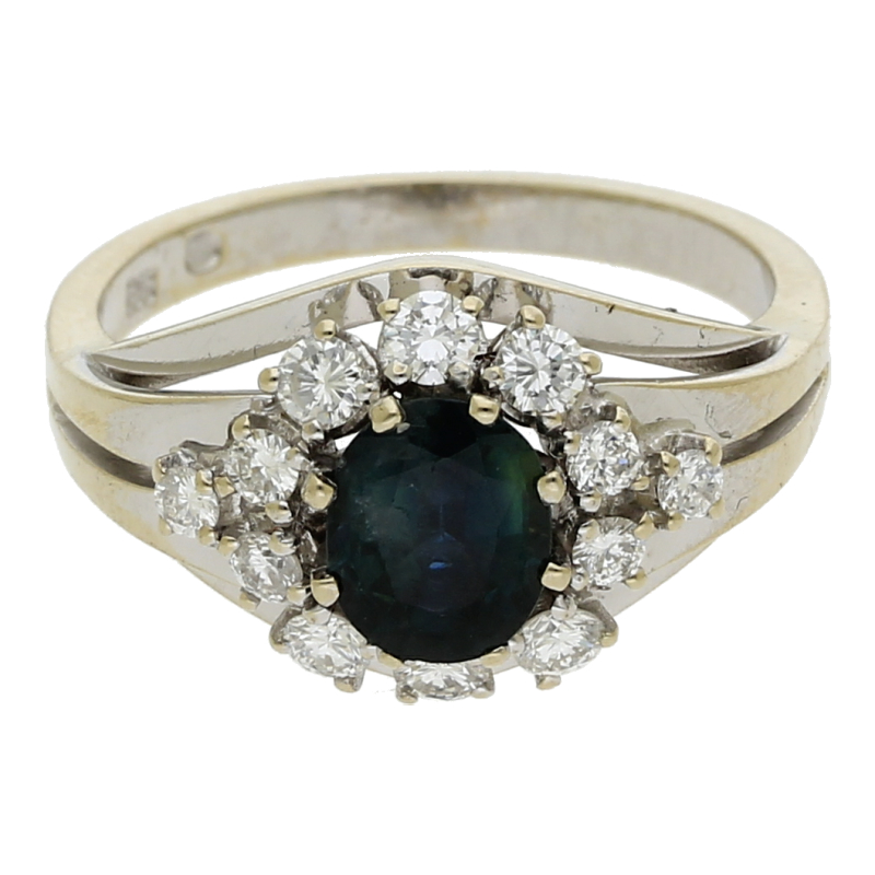 Saphir Brillant Ring 585/ 14 K Gold