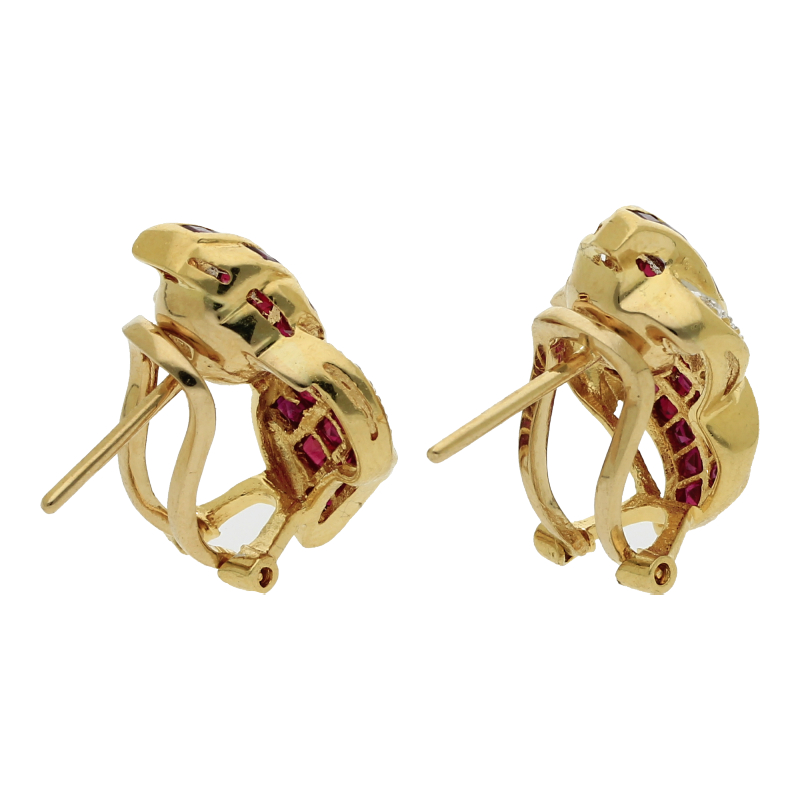 Rubin Brillant Ohrstecker 750/ 18 K Gold
