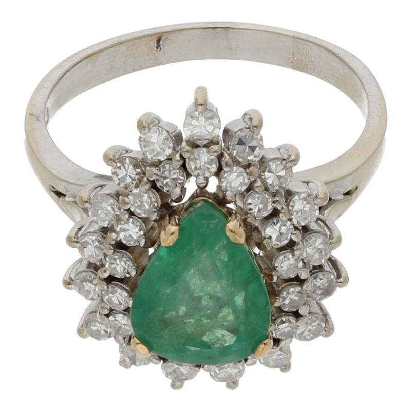 Smaragd Entourage Ring Vintage 750
