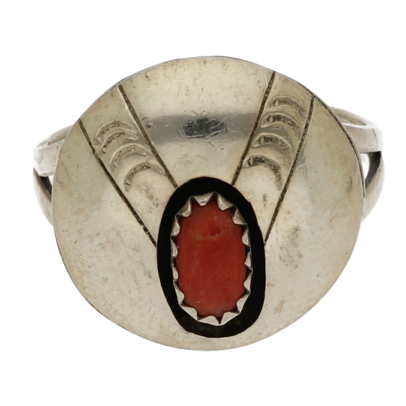 Ring Koralle Echtsilber Vintage