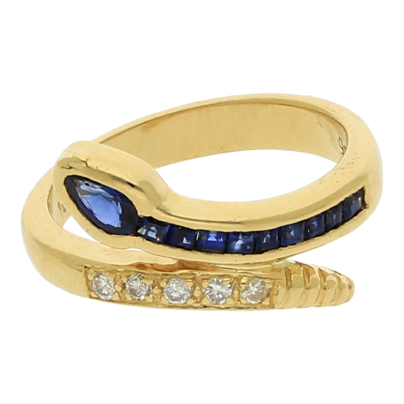 Saphir Brillant Ring 750/ 18 K Gold