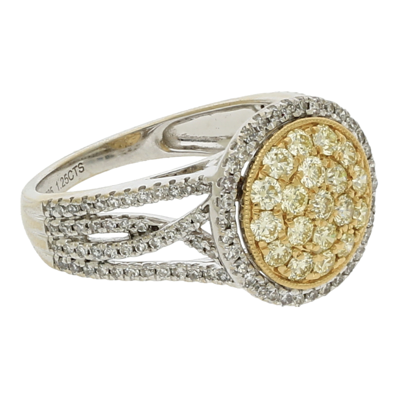Diamantring 585/14 K Weißgold Brillant ca. 1,25ct.  (K-L) Getöntes Weiß (P1) Deutliche Einschlüsse