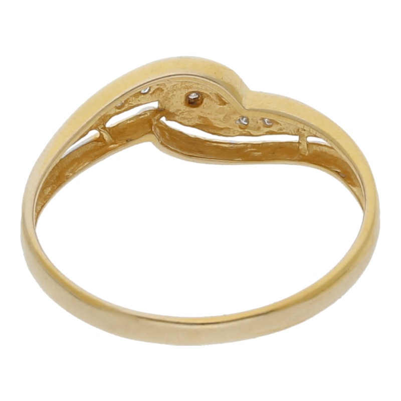 Diamantring 333/8 K Gelb-/Weißgold 5 Brillanten