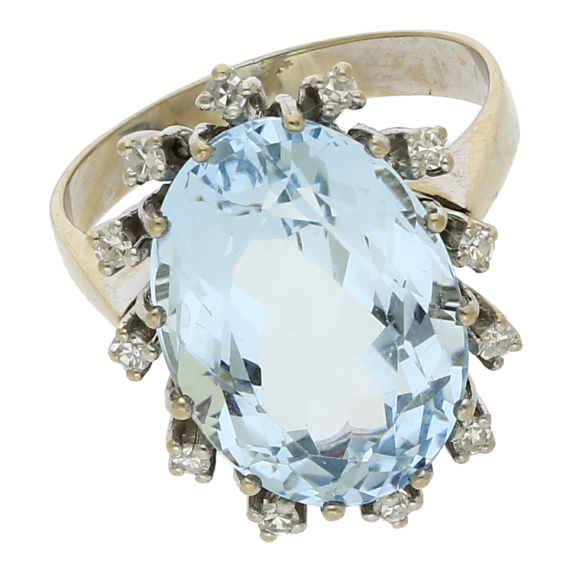 Aquamarin Engagement Ring/Wertgutachten 3400 €