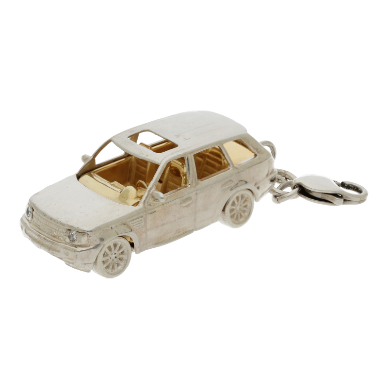 Schuco Schlüsselanhänger Range Rover 925 Silber mit Diamantbesatz