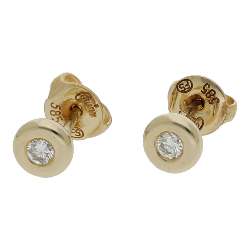 Diamantohrringe 585/14 K Gelbgold Ohrstecker 2 Brillanten ca. 0,14ct.  (H) Weiß (Si) Kleine Einschlüsse