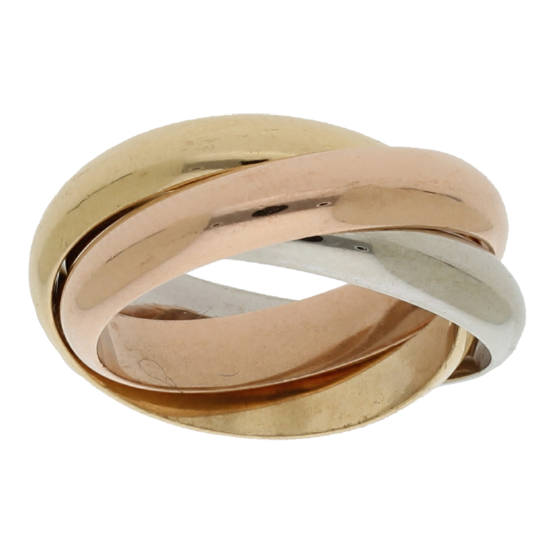 Dreier Ring 750 Tricolor Gold