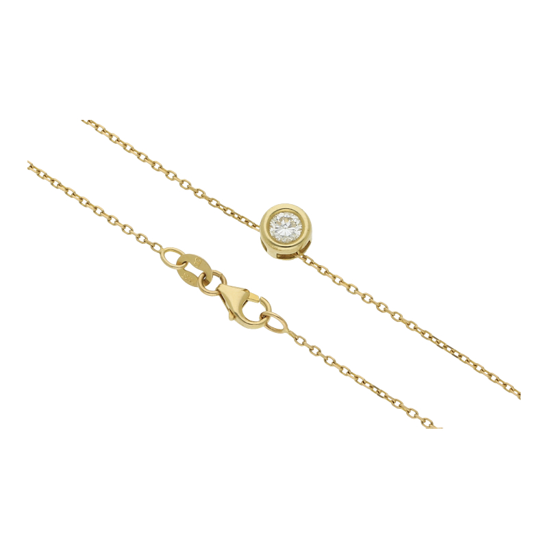 Brillant Anhänger mit Kette 585/ 14 K Gold