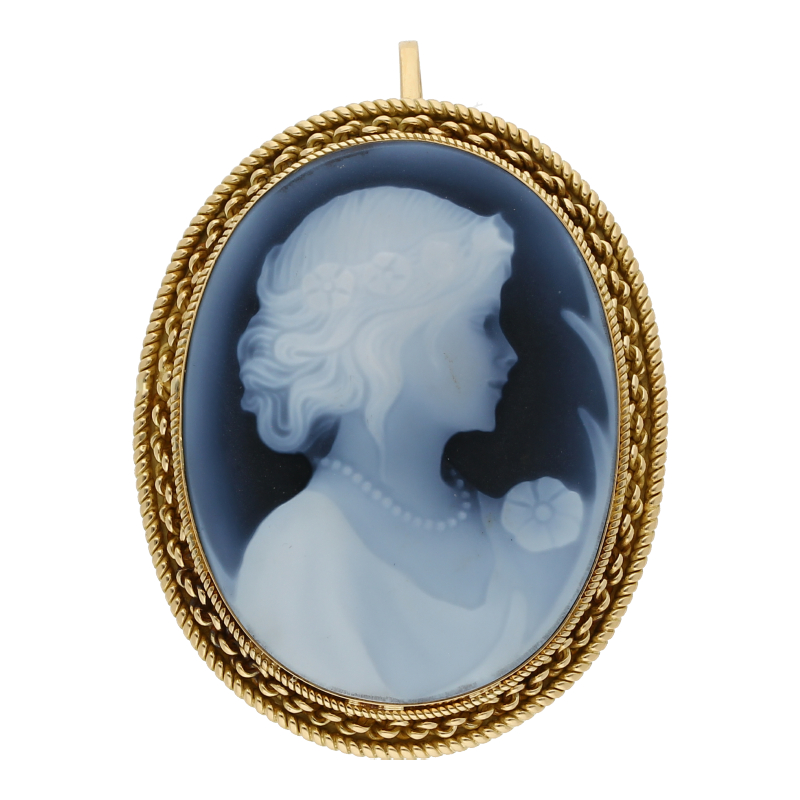 Gemme Anhänger Brosche 750 Gold