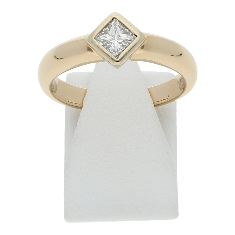Princess Diamant Ring 585/14 K Gelbgold
