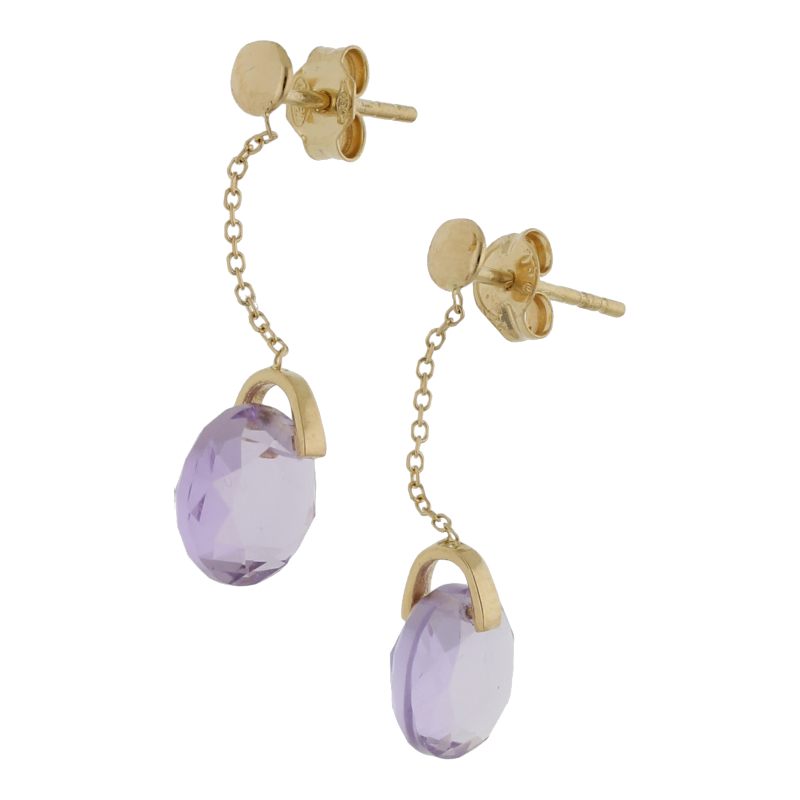 Amethyst Ohrhänger 750/ 18 K Gold