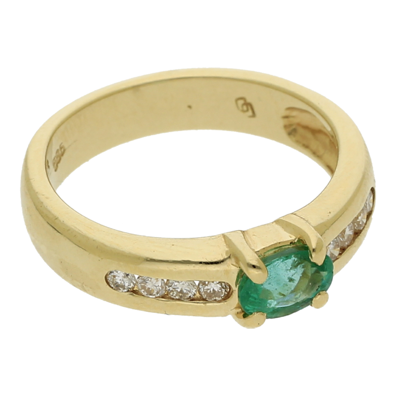 Smaradg Brillant Ring 585/ 14 K Gold